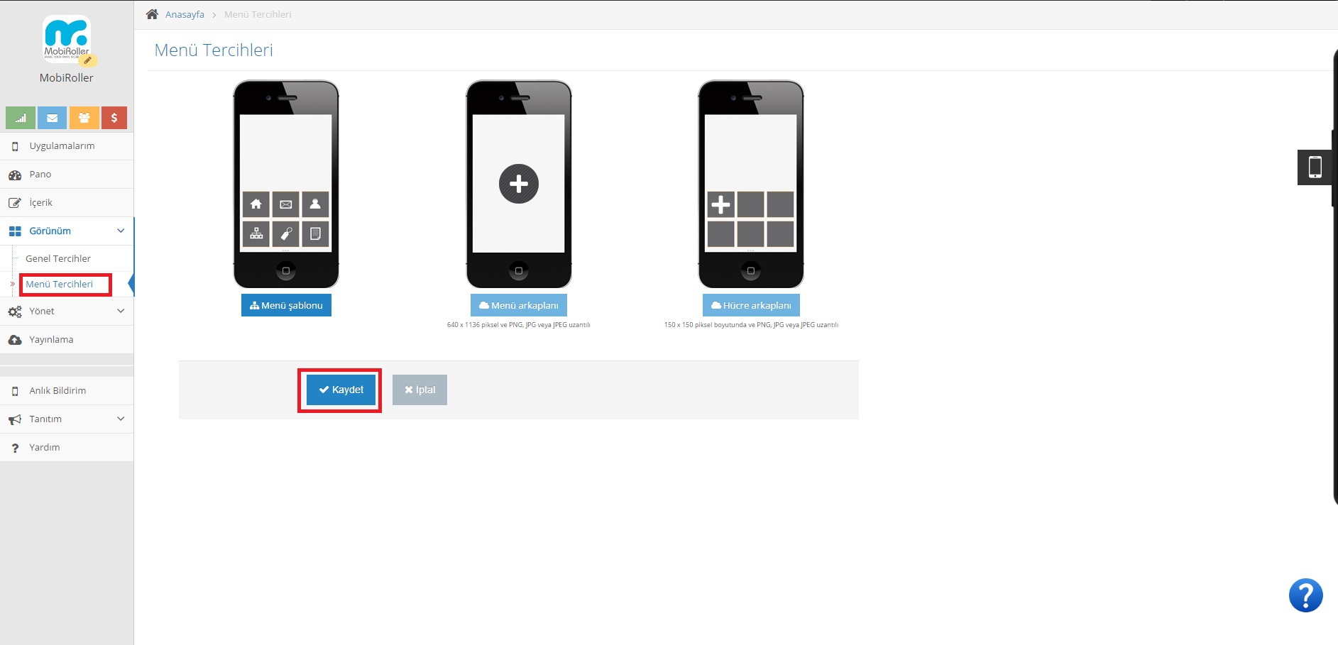 menutercih1 - Mobiroller Knowledge Base