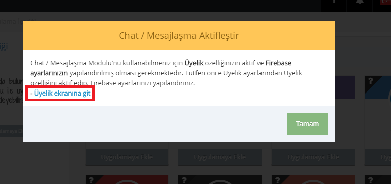 Chat-Mesajlaşma Modülü - Firebase Ayarlarının Yapılandırılması