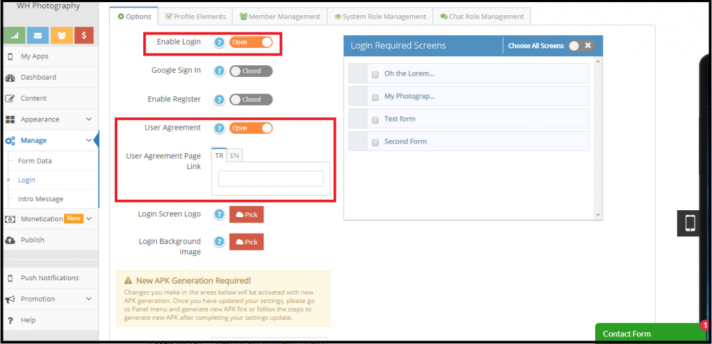 User Agreement for mobile apps by MobiRoller