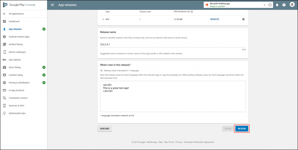 google play store publish app review release