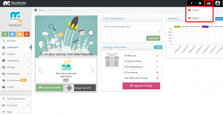 How to Change the Panel Language? - Mobiroller Knowledge Base