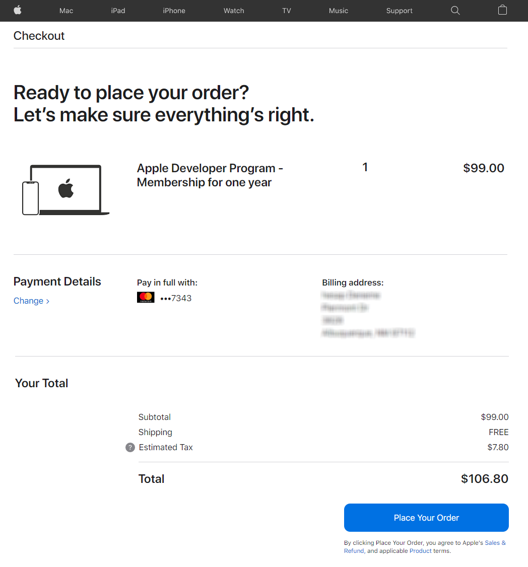 Apple developer store program cost