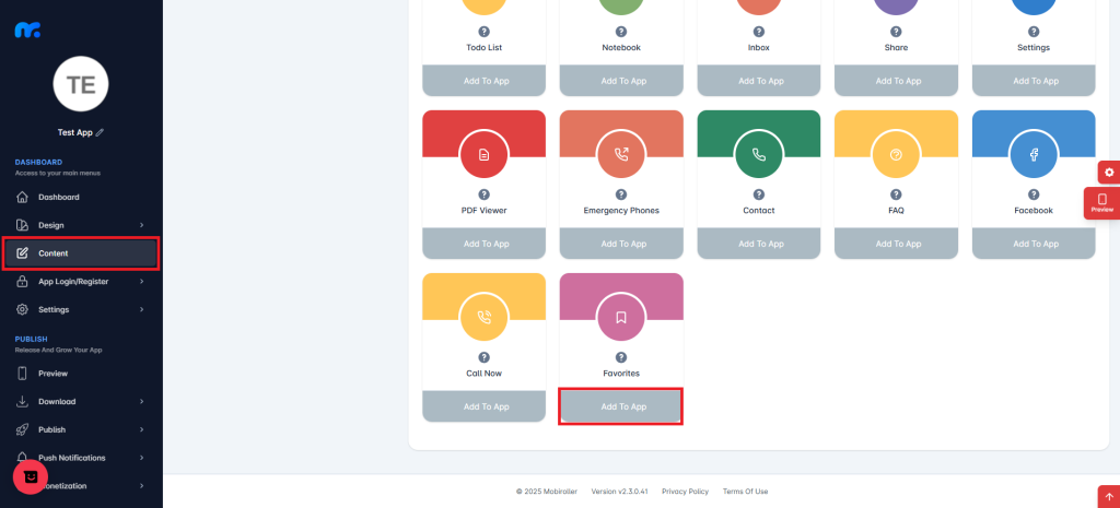 Favorites - Mobiroller Knowledge Base