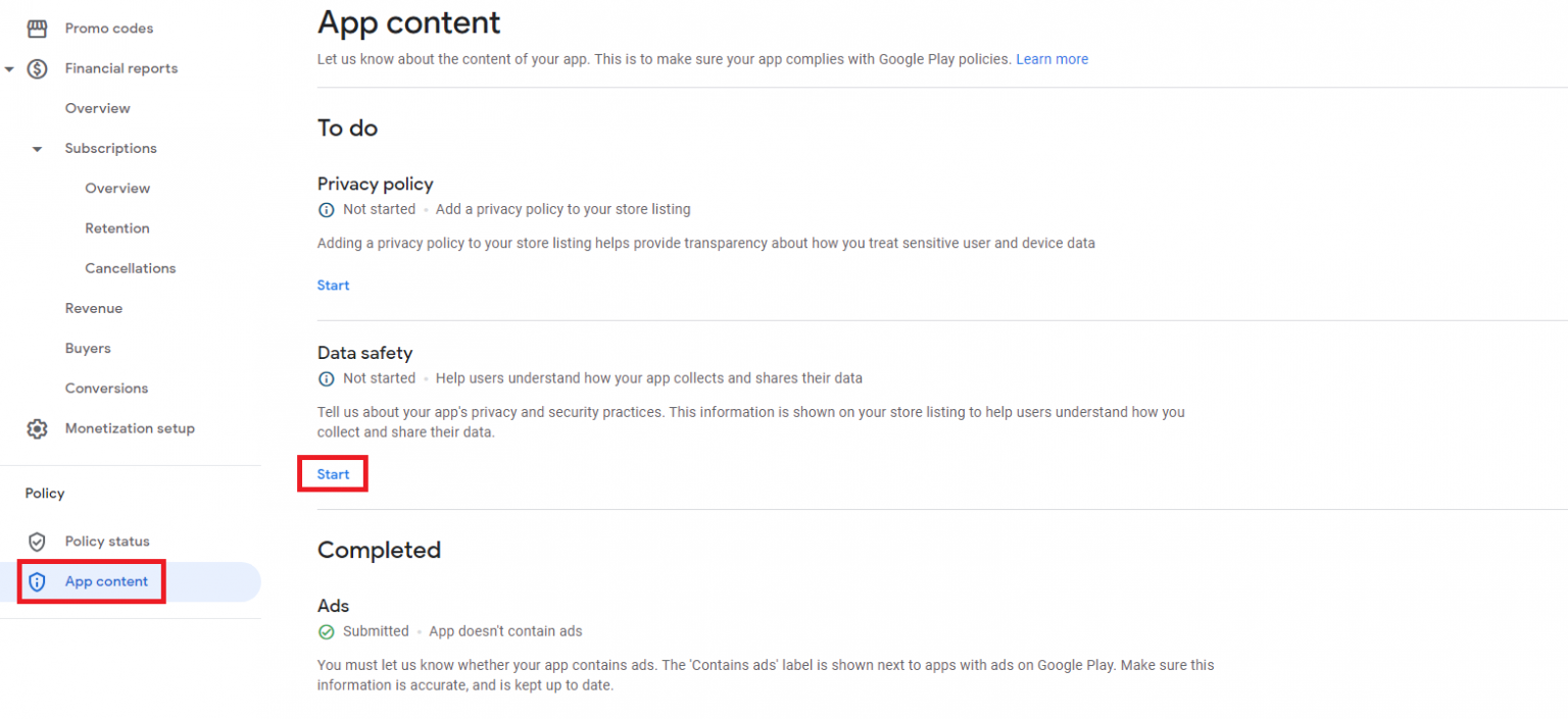 How to Fix Google Play's Data Safety Form Error? - Mobiroller Knowledge ...