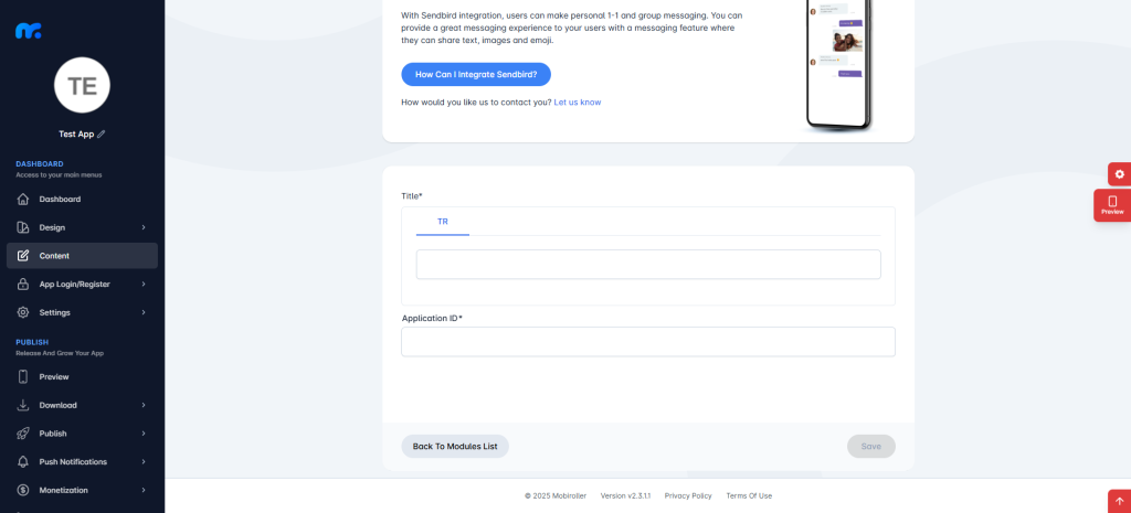 Sendbird - Mobiroller Knowledge Base