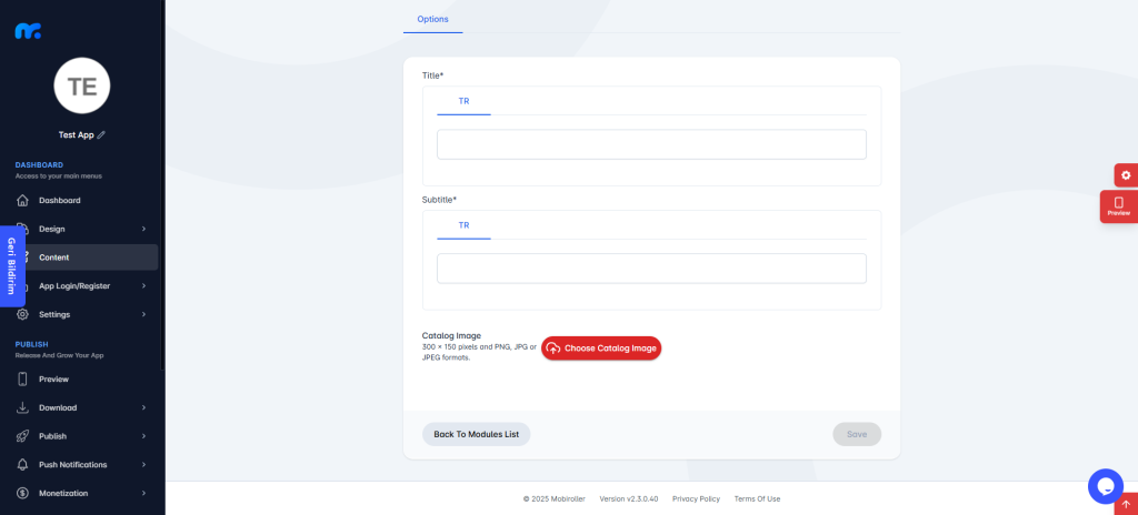 Product Catalog - Mobiroller Knowledge Base